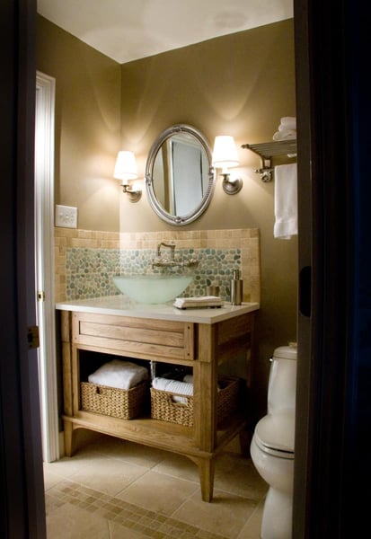 Cozy bathroom vanity area in a Villa Builders remodel in Annapolis, Maryland