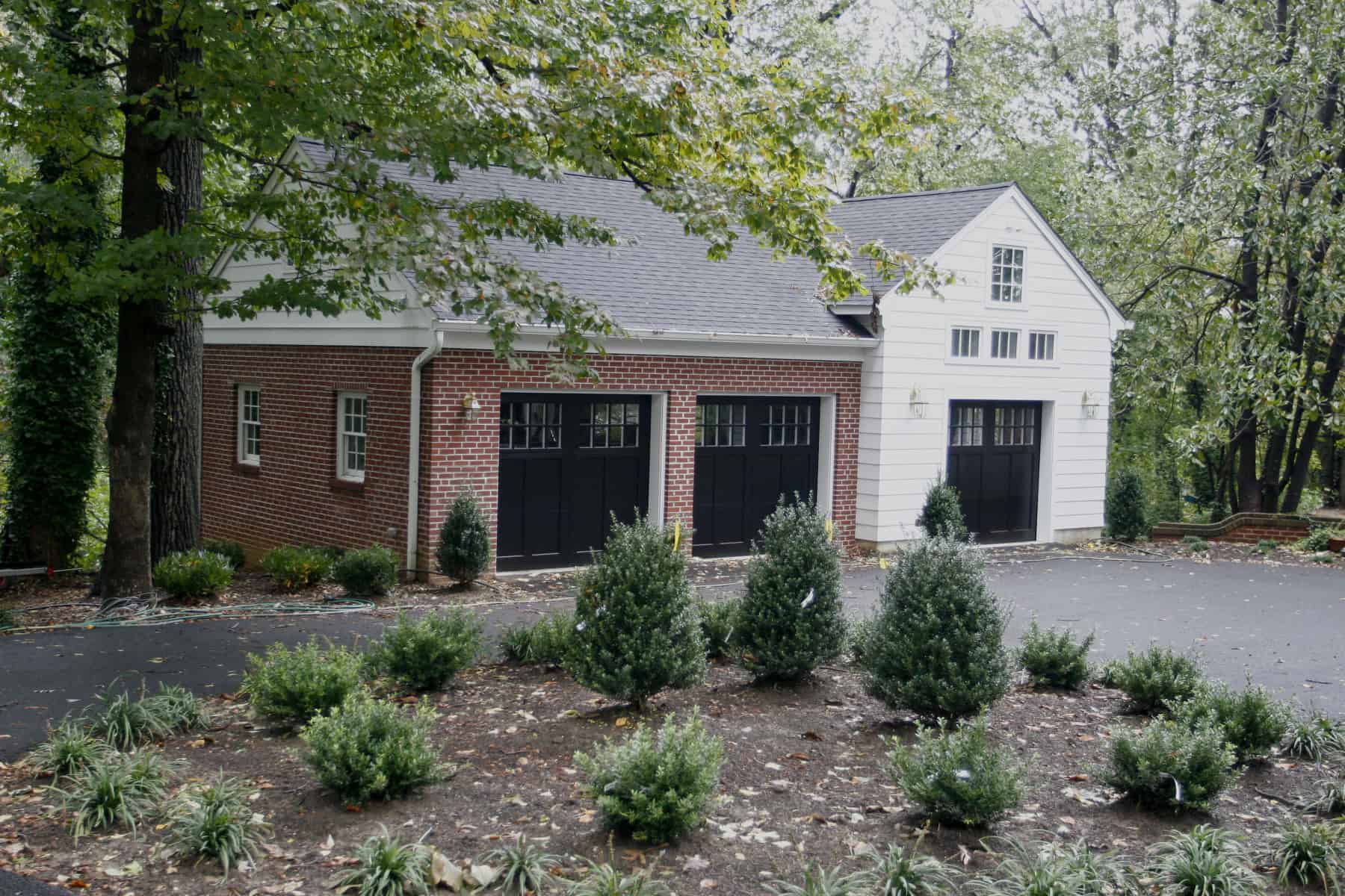 Exterior view of a remodeled garage by Villa Builders in Central Maryland