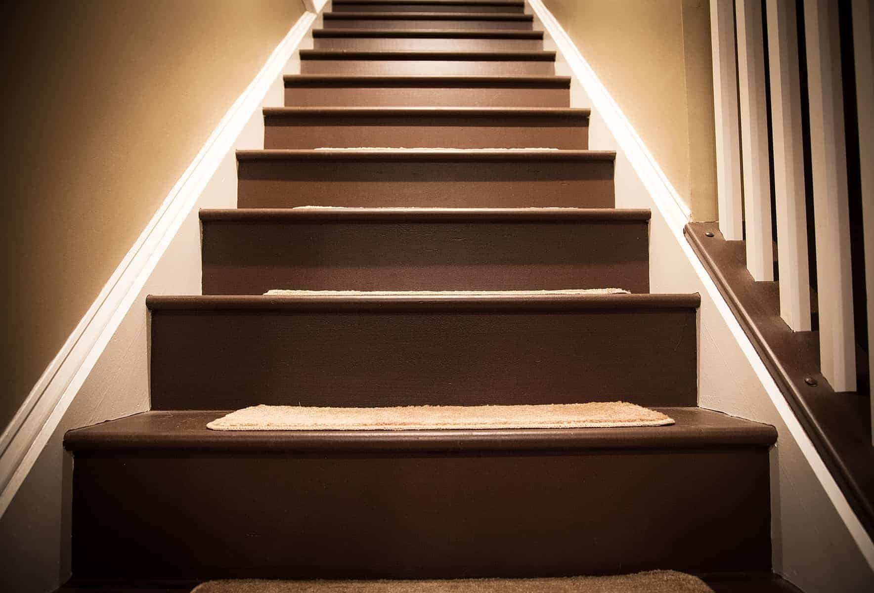 Staircase leading to basement remodeled by Villa Builders in Annapolis, Maryland